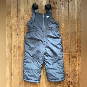 Grey Snow Bibs Overalls 2T